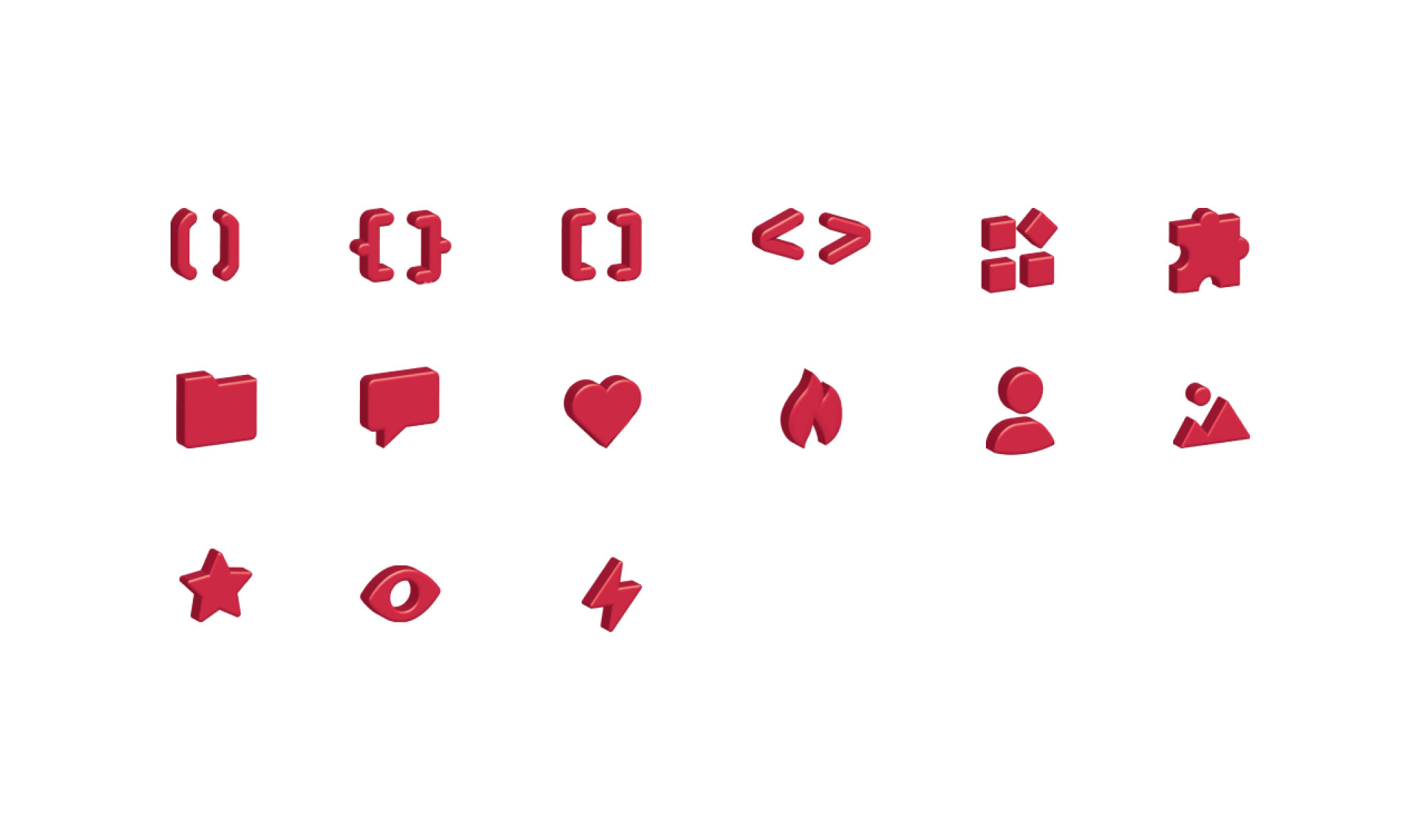 A library of custom icons that were used consistently in presentations, marketing materials, and on the website to reinforce the brand's identity.