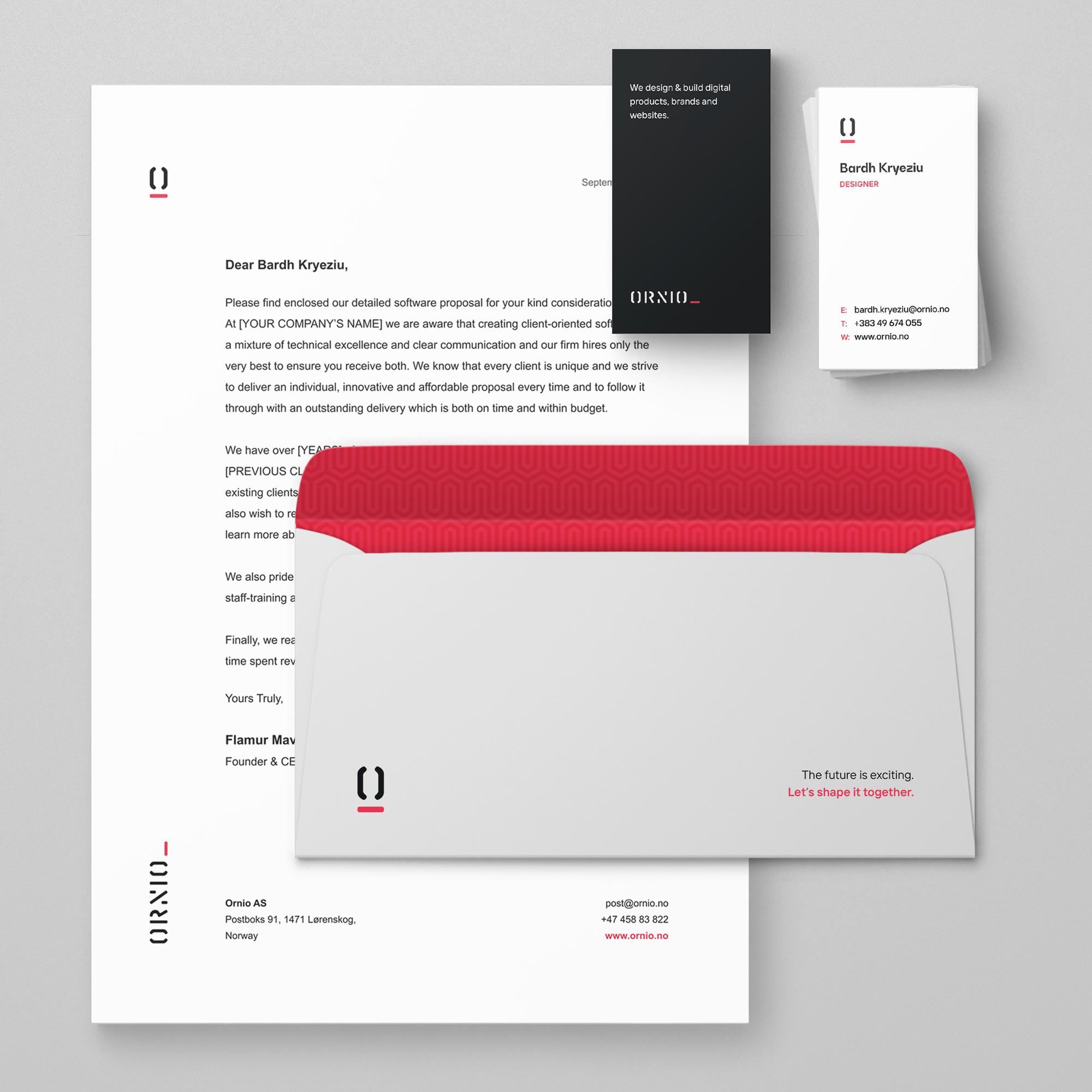 Brand stationery example