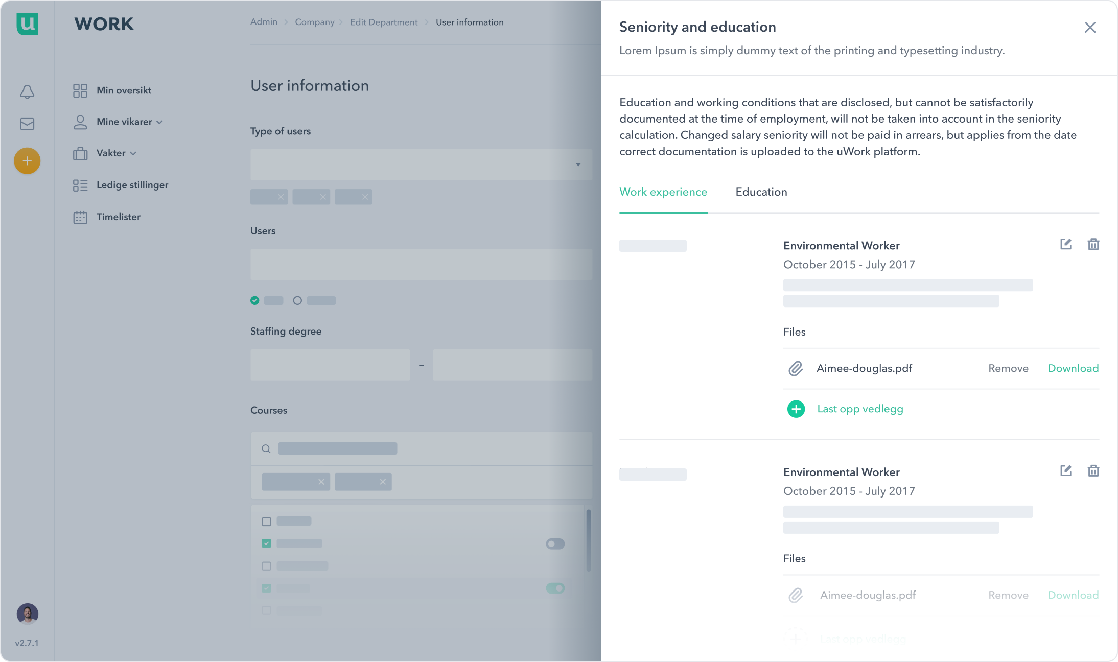 A Drawer component that overlaps on top of a page and slides in from the side.