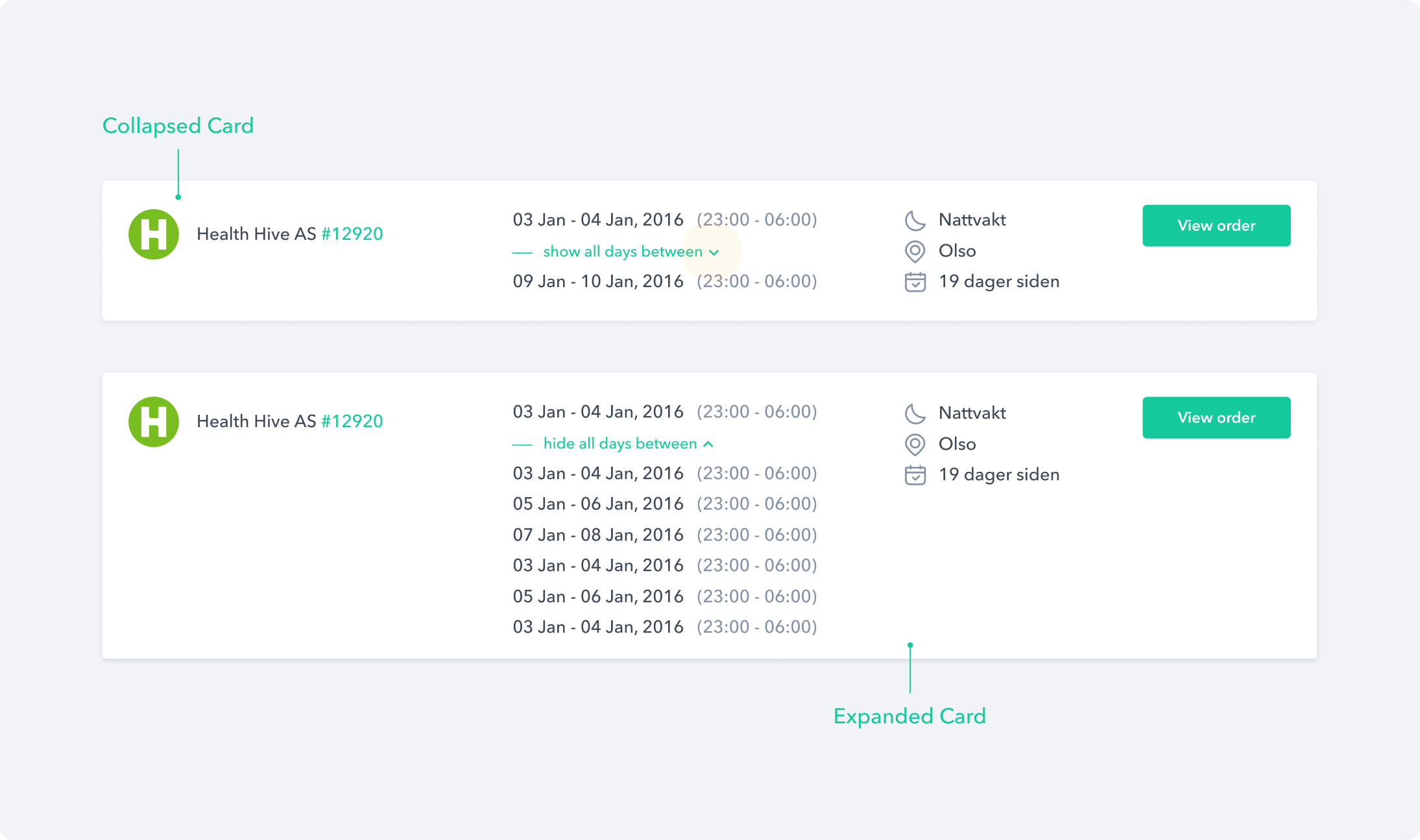 A collapsible card component that can reveal additional content by collapsing or expanding it.