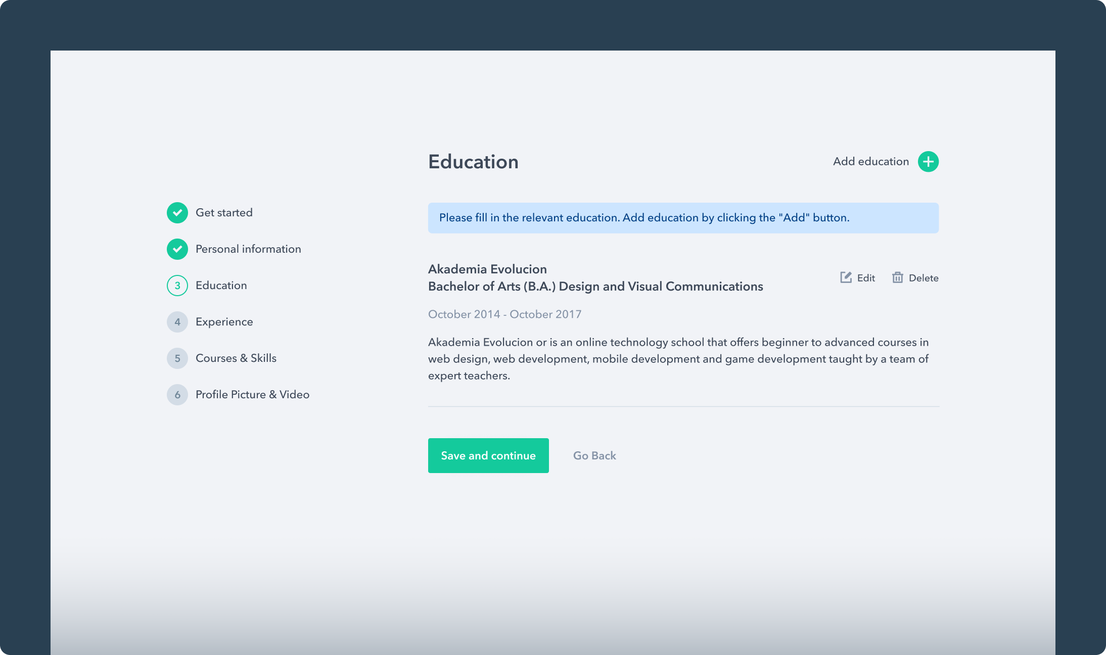 Registered Education