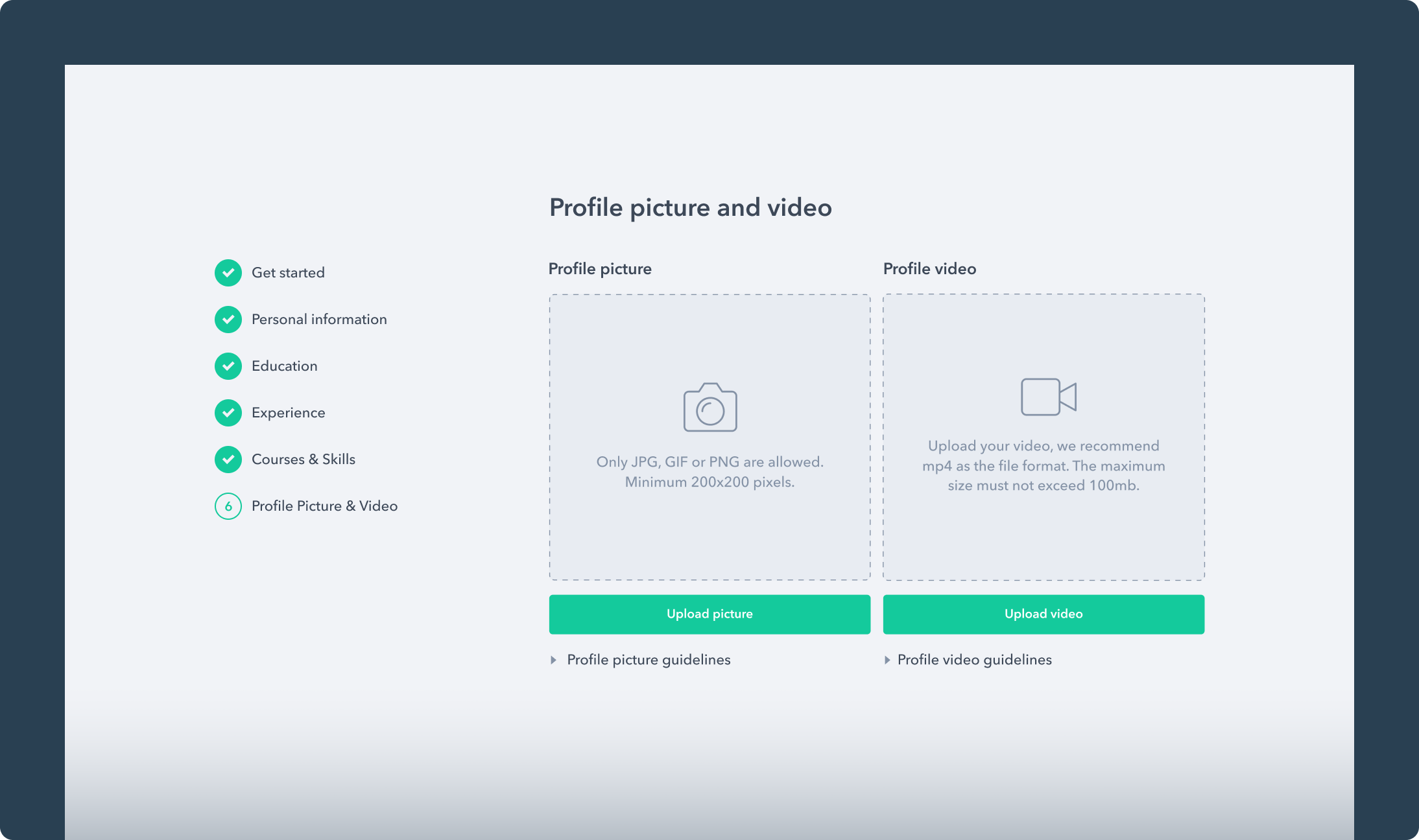 Profile Picture and Video Presentation